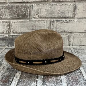 Stylish Tan Fedora with Black Band